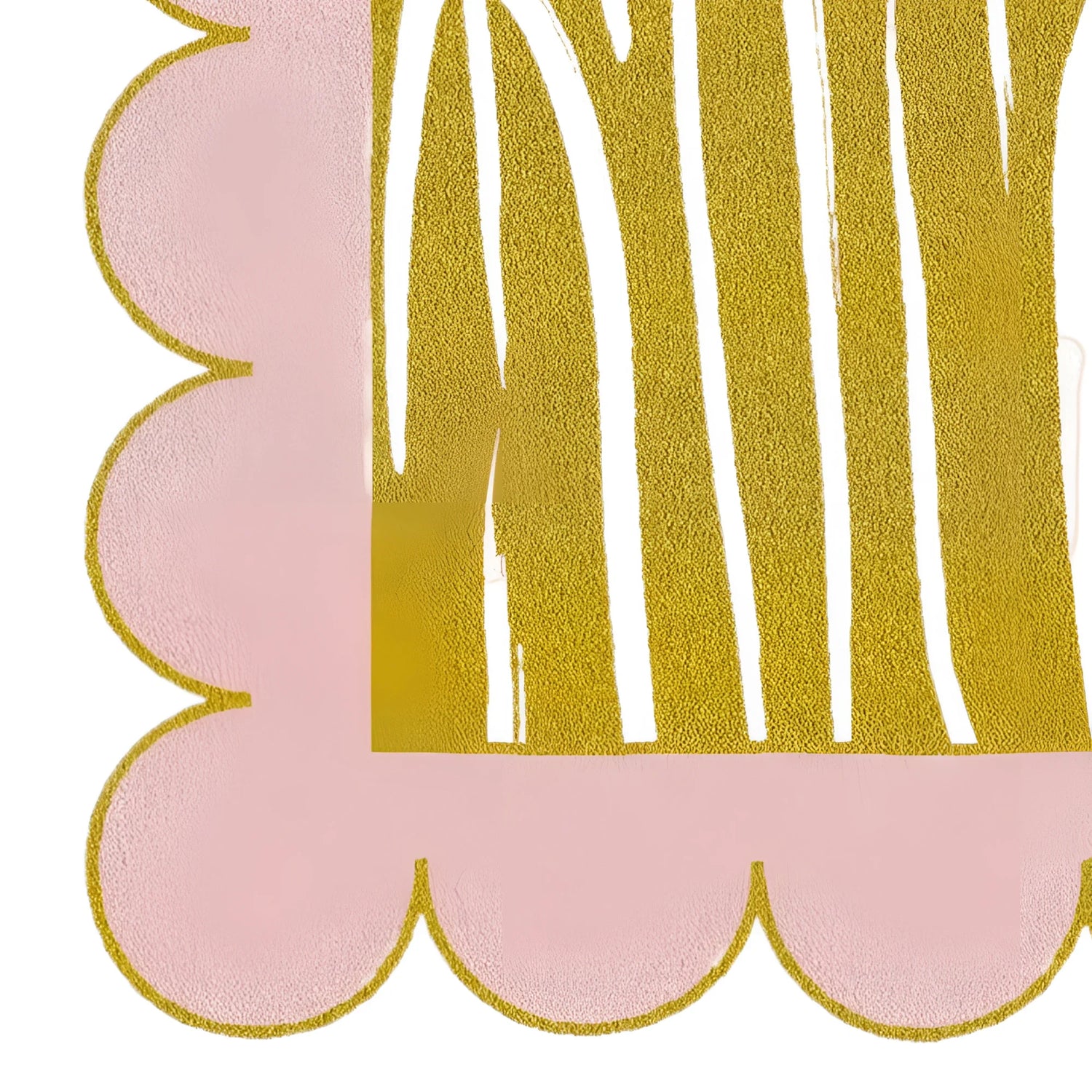 Pink Scalloped Contemporary Art Hand Tufted Rug