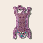 Pink Tibetan Tiger Accent Wool Rug