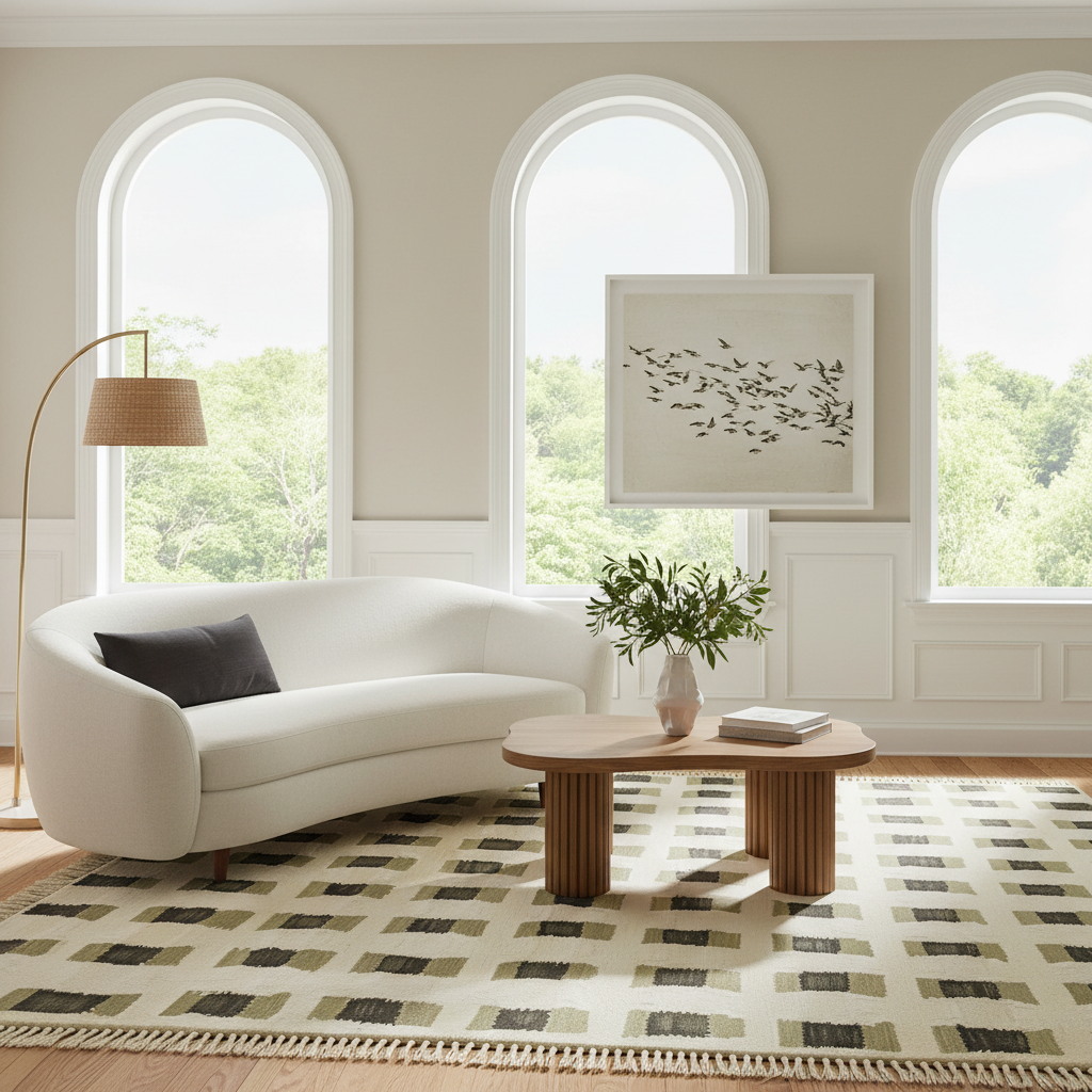 Pixel Weave Knotted Wool Rug