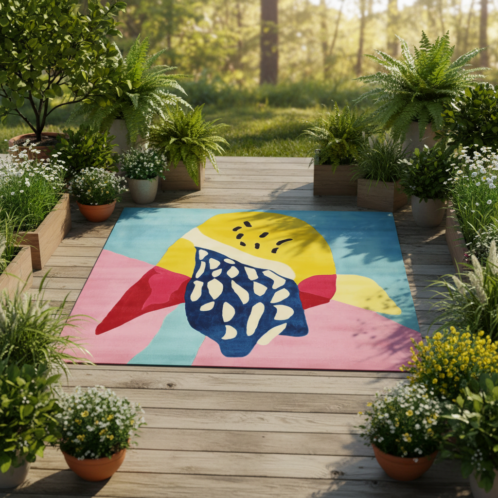 Playful Rhythm Forms Hand Tufted Rug