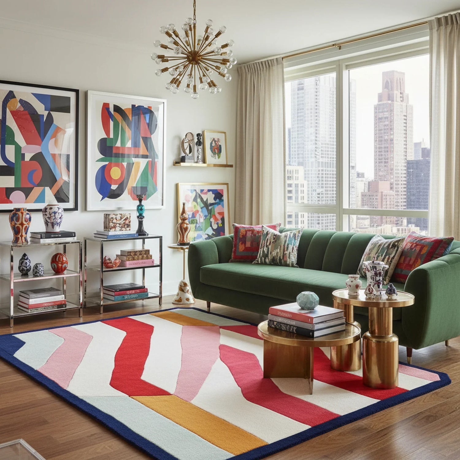 Pop Stripe Shuffle Hand Tufted Rug