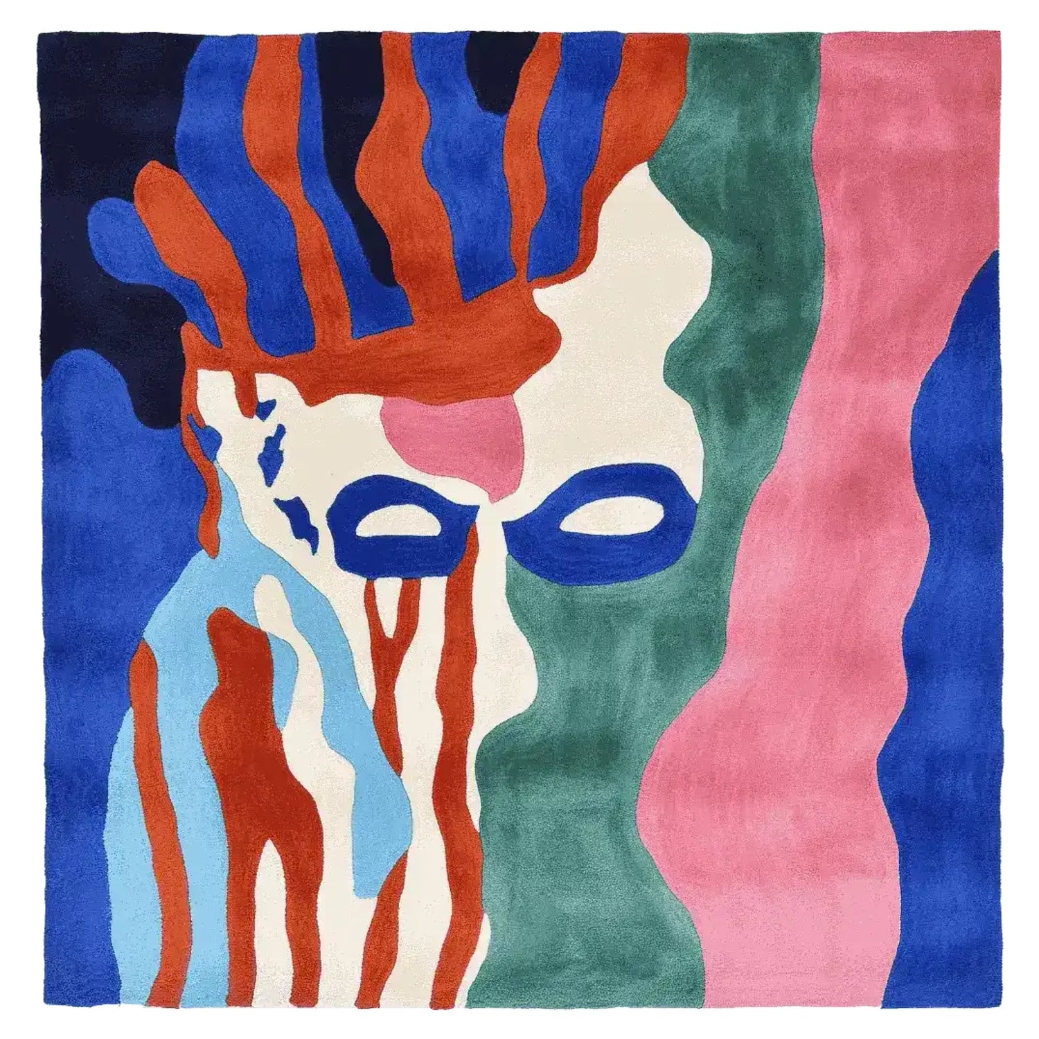 Psychedelic Tide Portrait Hand Tufted Rug