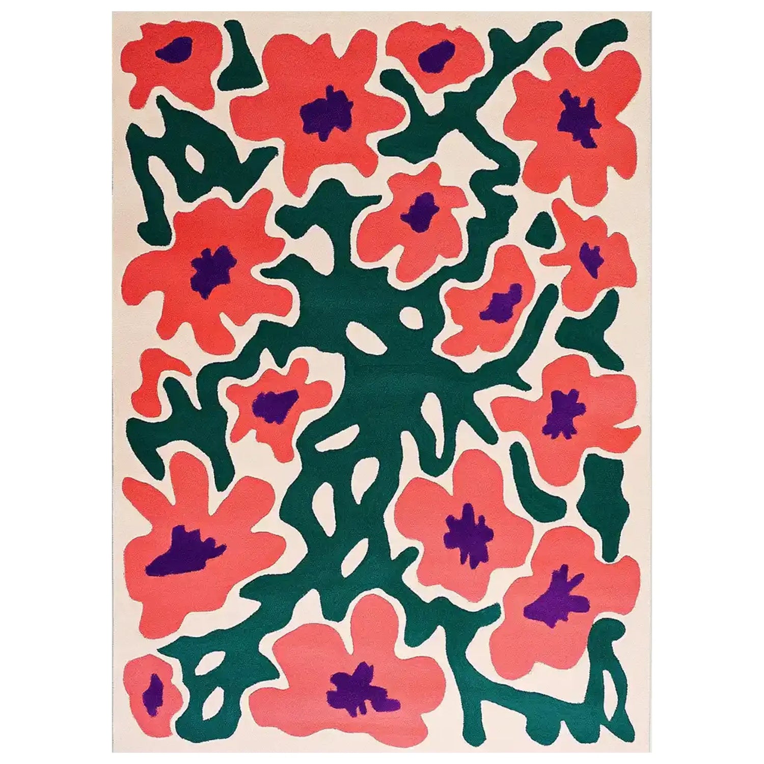 Radiant Blossom Vase Hand Tufted Wool Rug