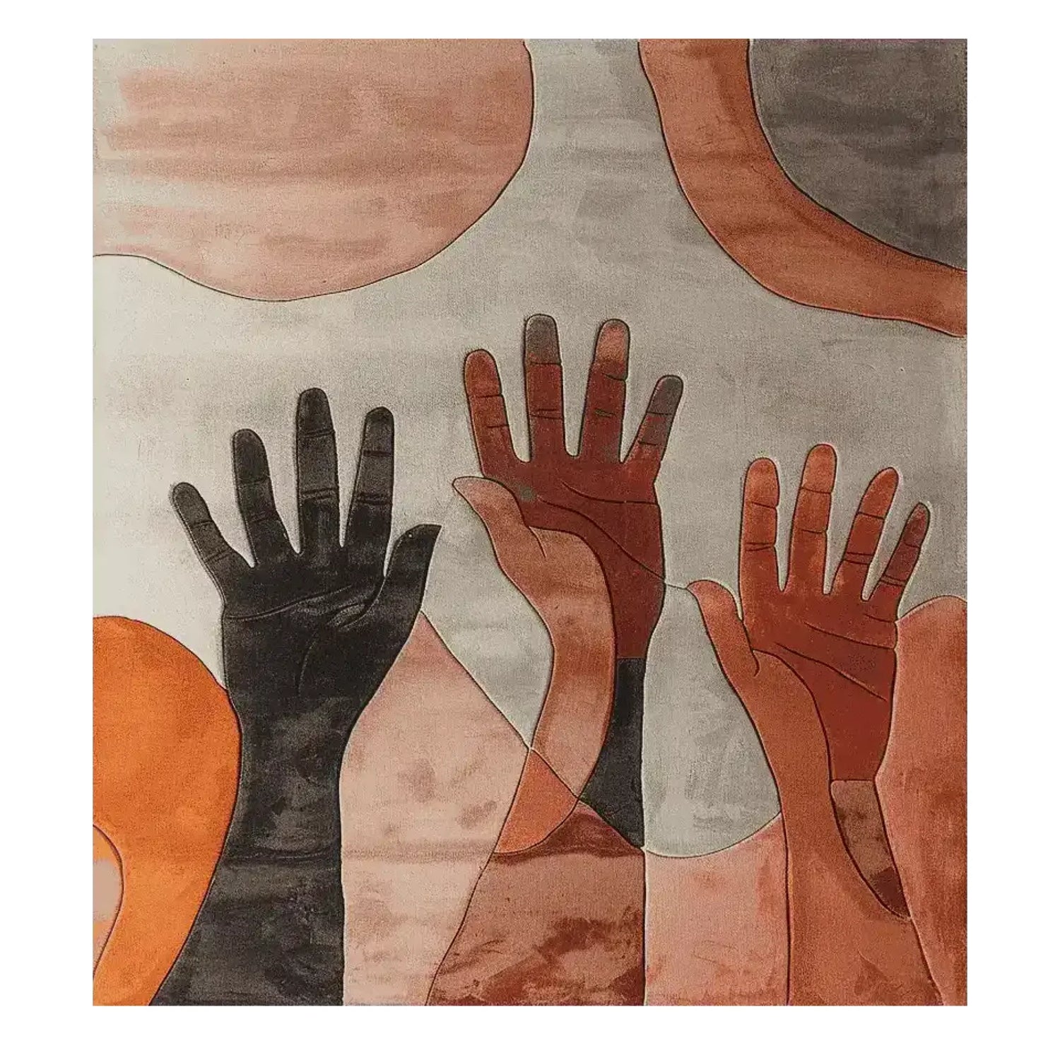 Reaching Hands Hand Tufted Rug