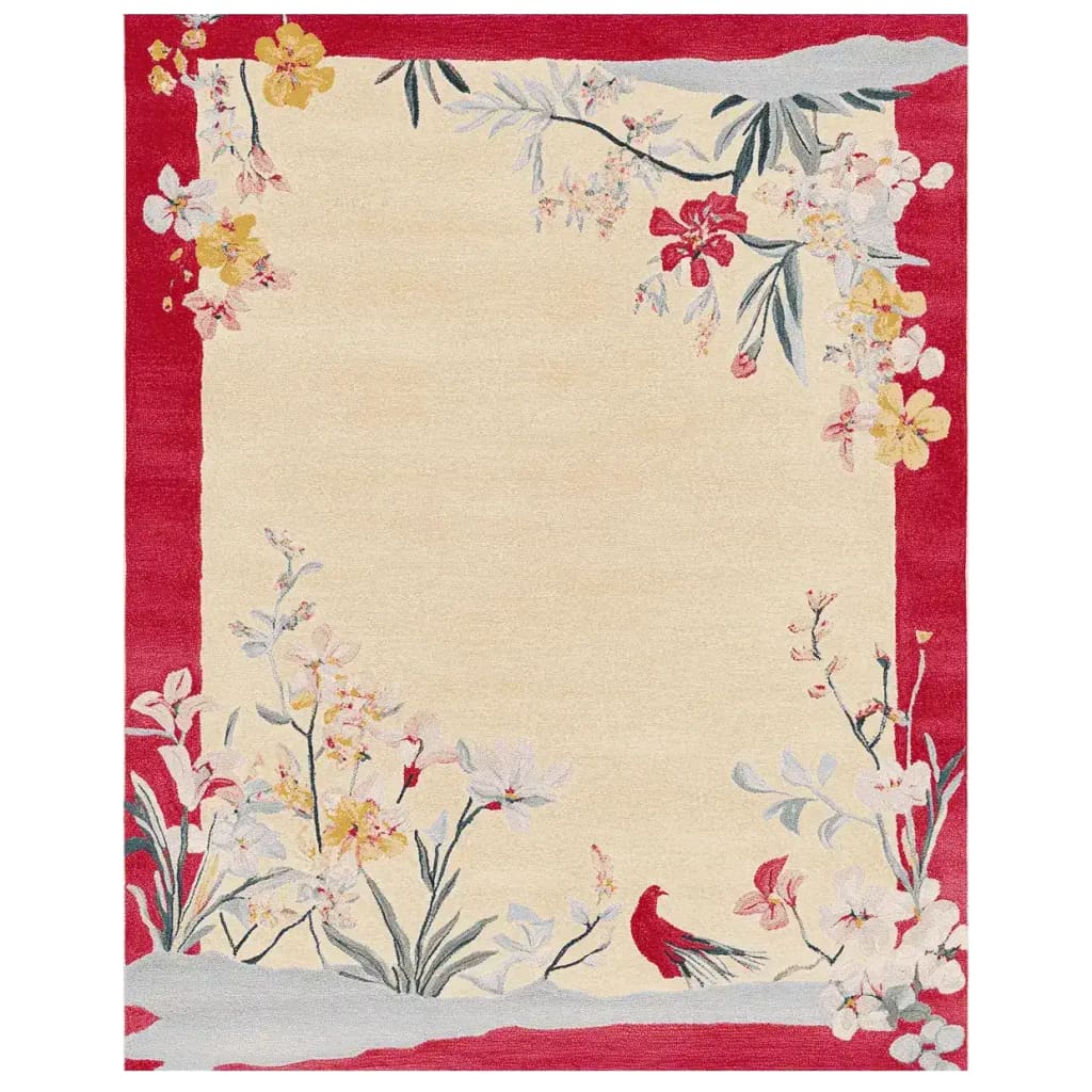 Red Frame Garden Hand Tufted Rug