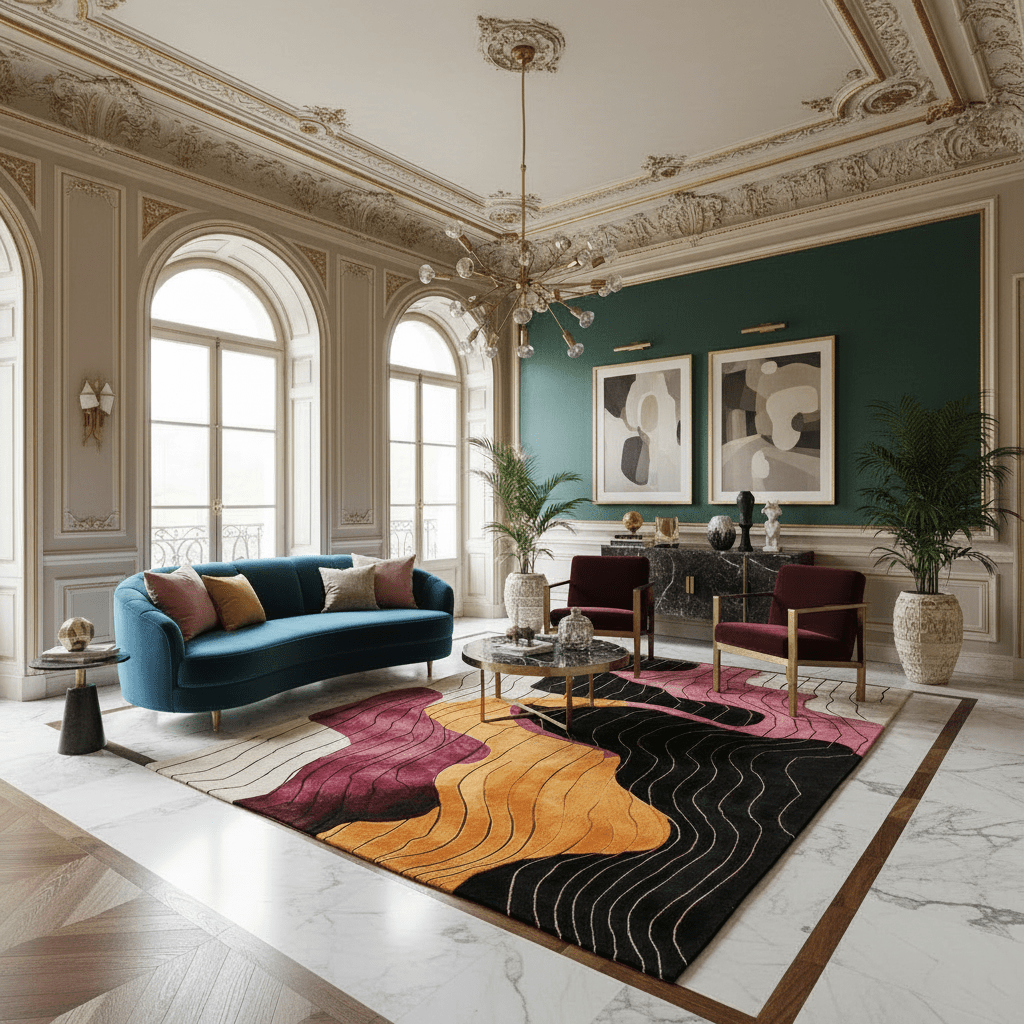 Retro Tide Hand Tufted Rug 2 - 1001 Knots