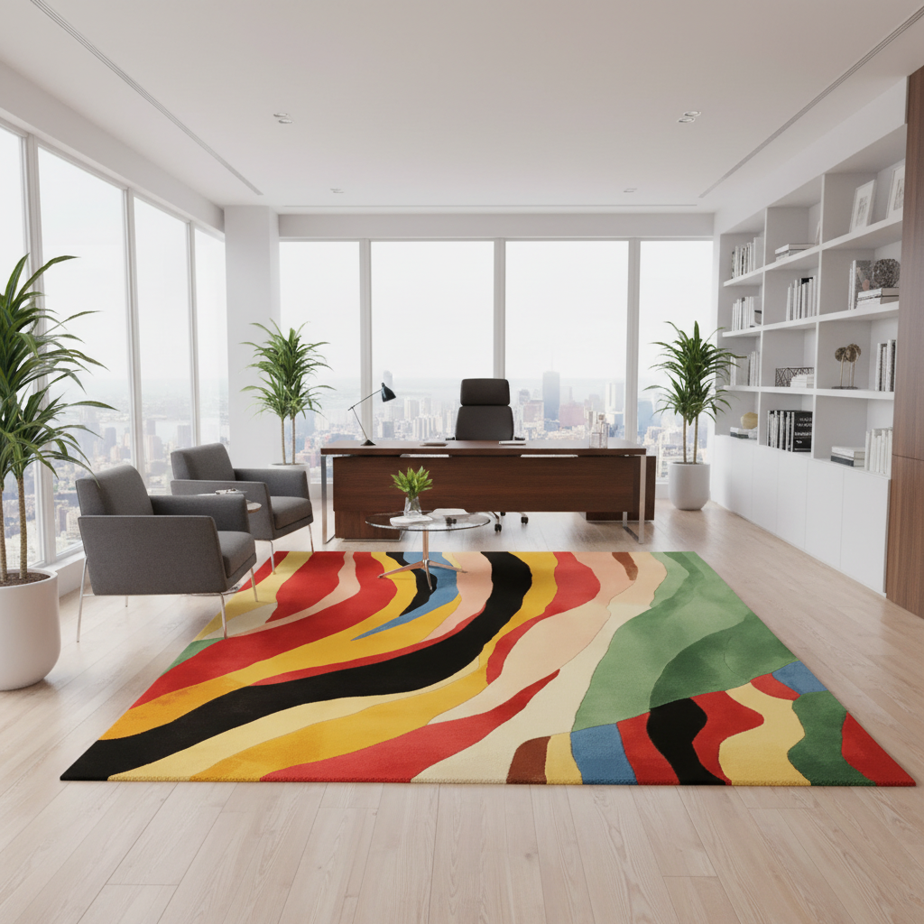 Rhythmic Heat Flow Hand Tufted Rug