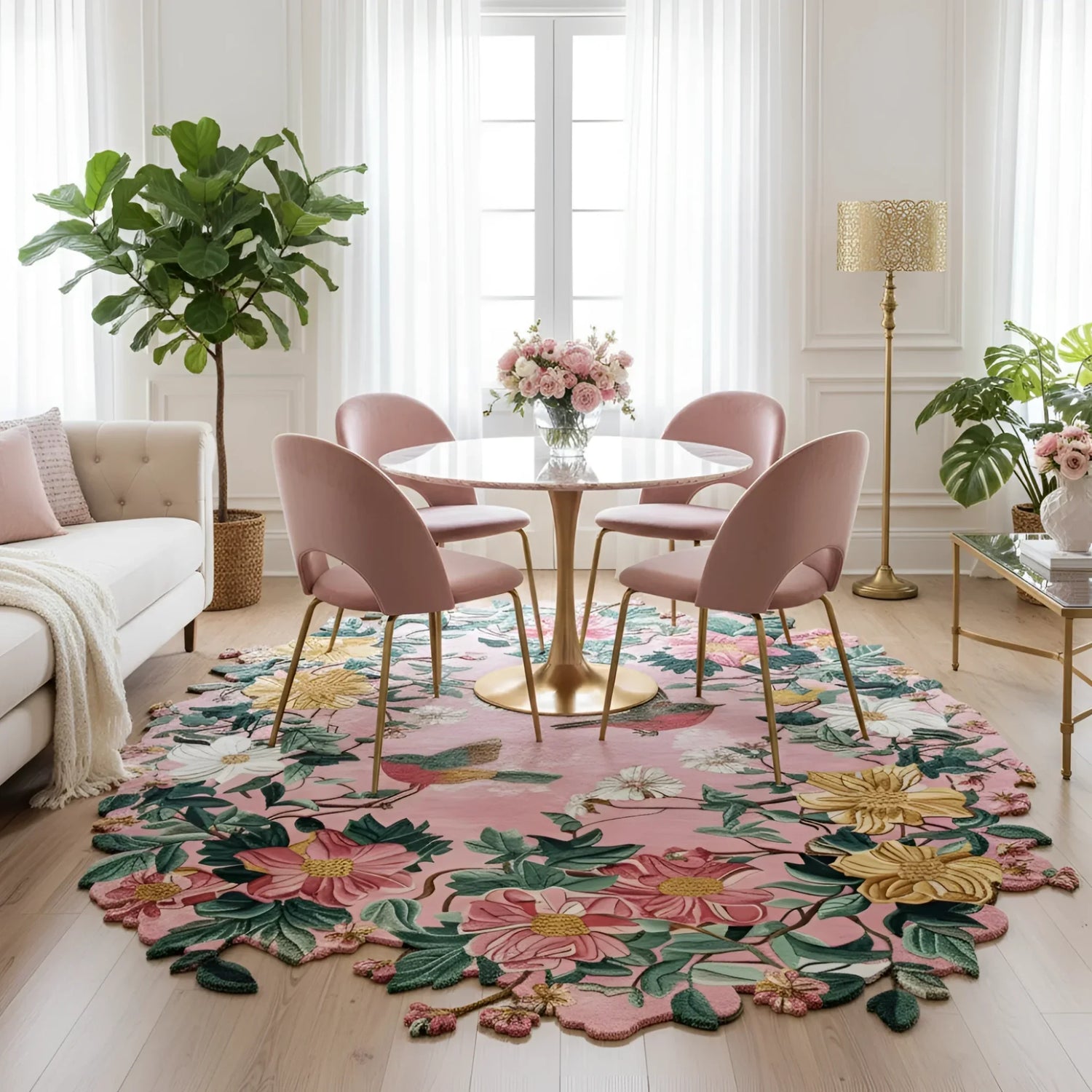 Romantic Tapestry Flight Hand Tufted Rug