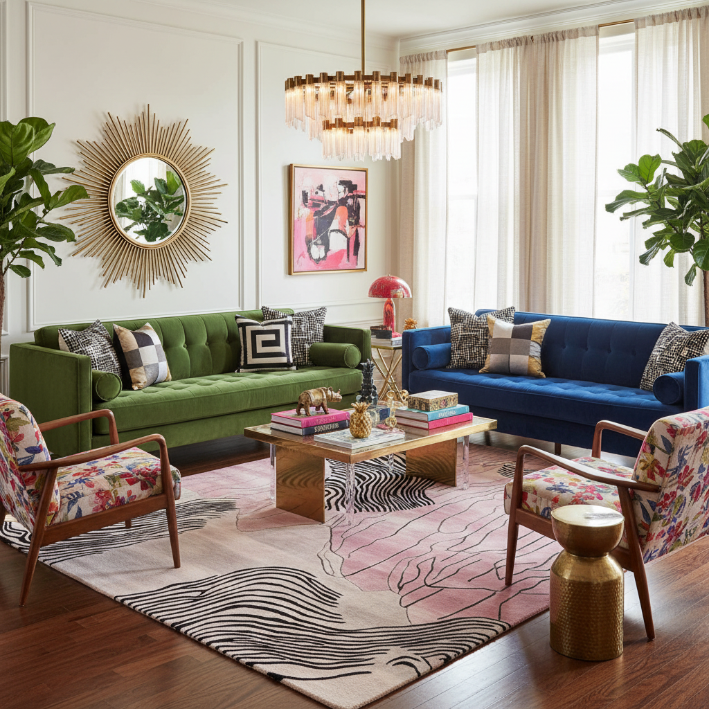 Rosy Desert Drift Lines Hand Tufted Rug