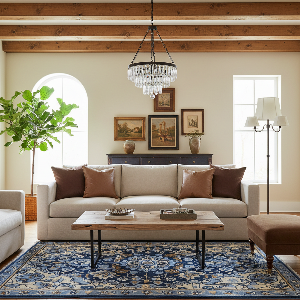 Sapphire Arabesque Hand Tufted Wool Rug