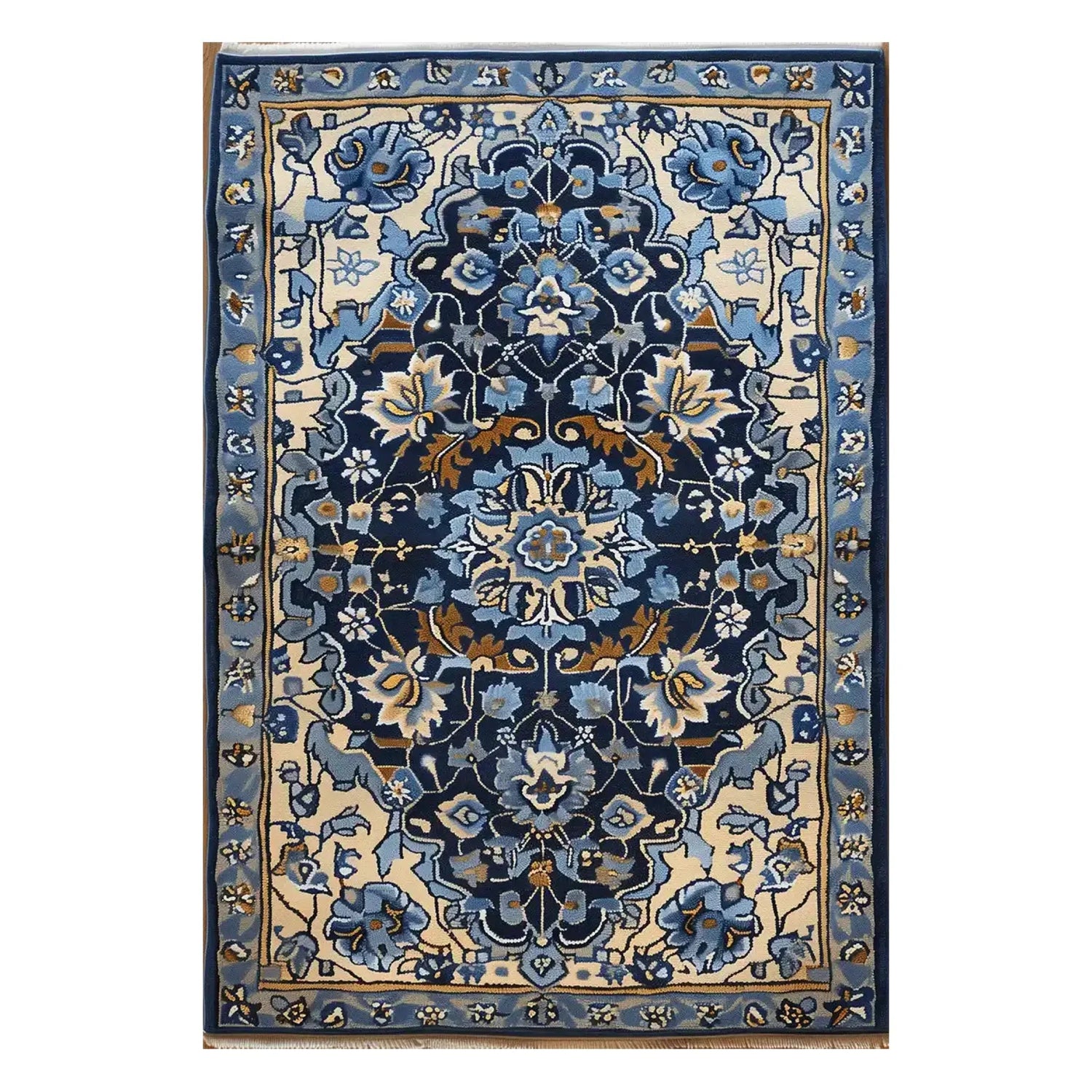 Sapphire Arabesque Hand Tufted Wool Rug 1 - 1001 Knots