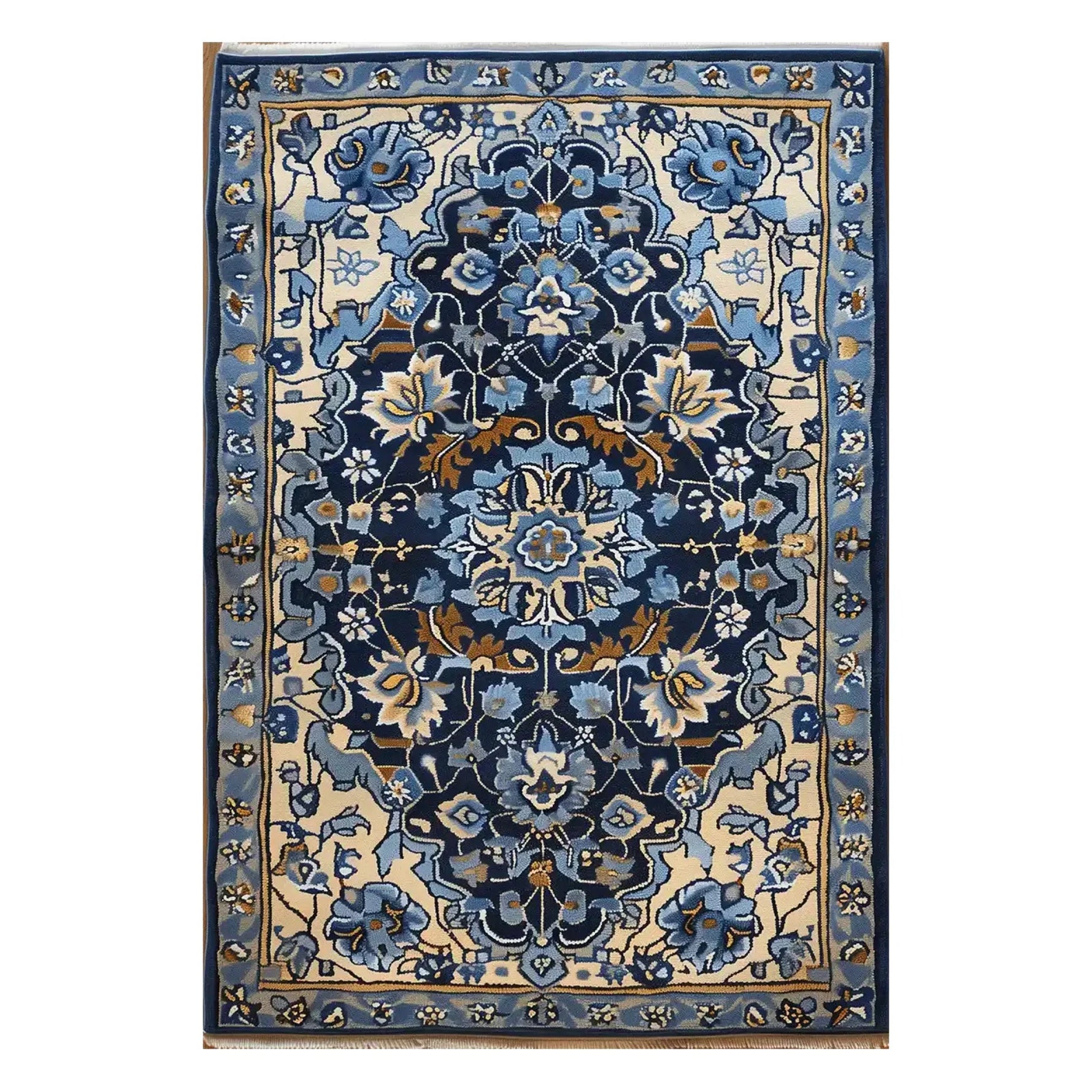 Sapphire Arabesque Hand Tufted Wool Rug 1 - 1001 Knots