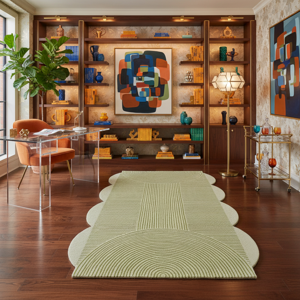 Scallop Arch Geometric Hand Tufted Wool Rug