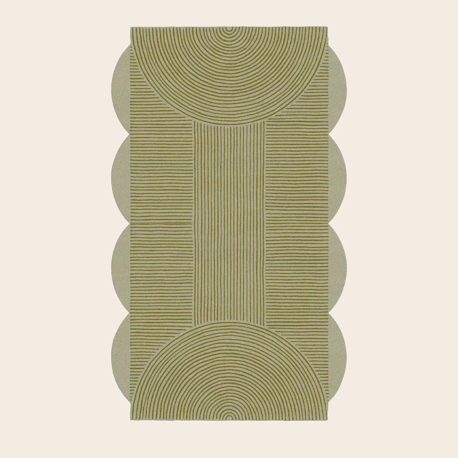 Scallop Arch Geometric Hand Tufted Wool Rug