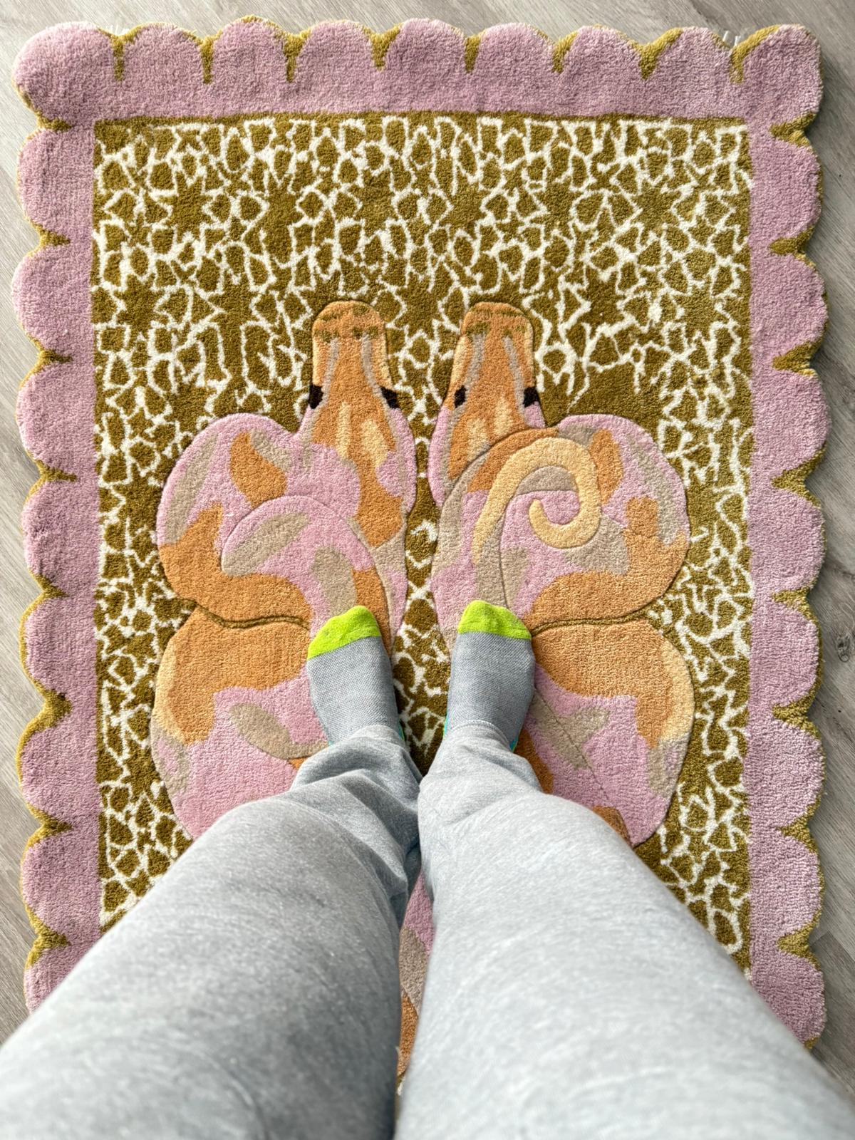 Scalloped Serpentine Duo Harmony Hand Tufted Rug 6 - 1001 Knots