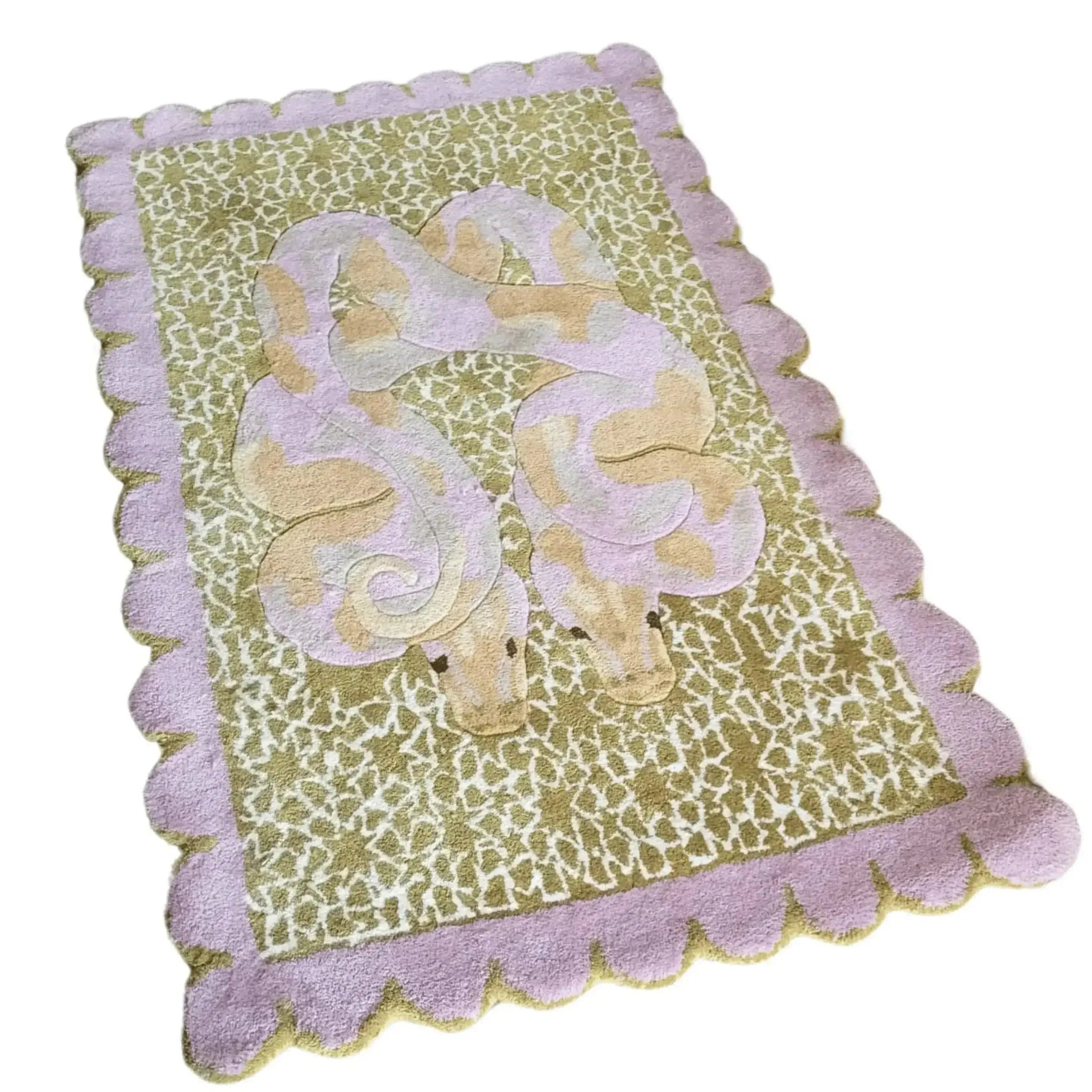 Scalloped Serpentine Duo Harmony Hand Tufted Rug 7 - 1001 Knots