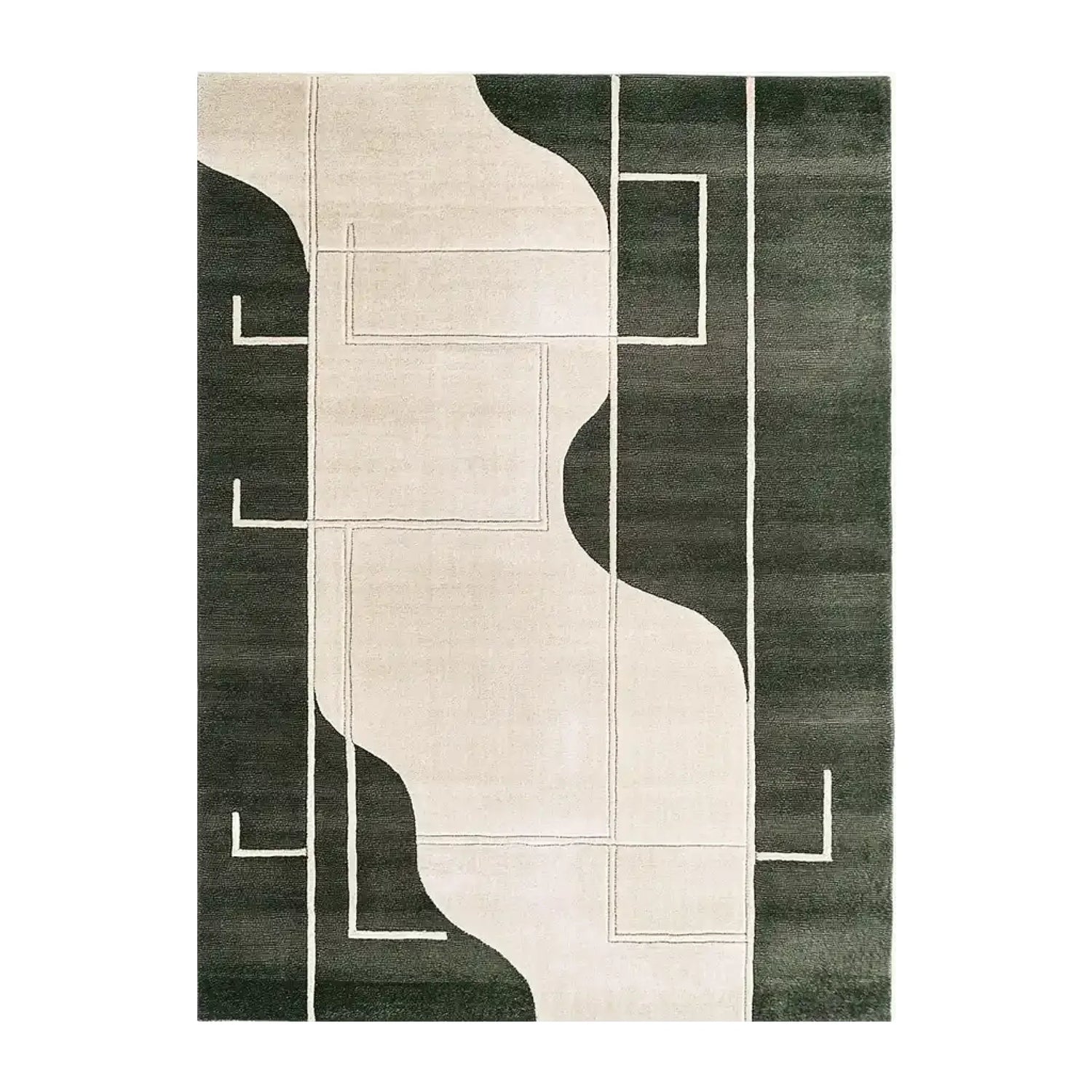 Serene Labyrinth Knotted Wool Rug