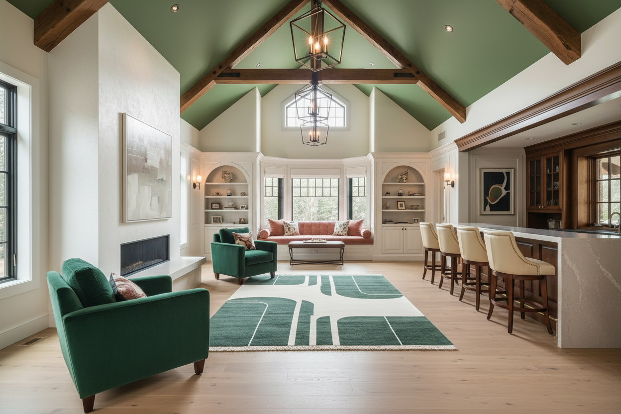 Shadowed Grid Harmony Knotted Wool Rug