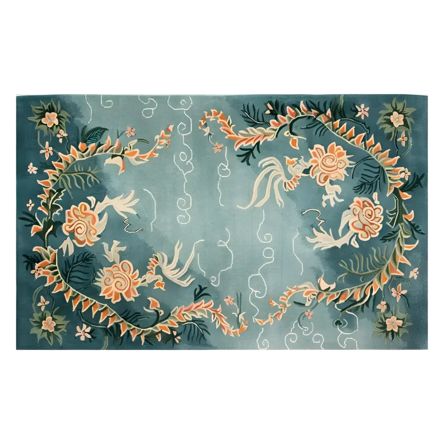 Skyward Blossom Knotted Wool Rug