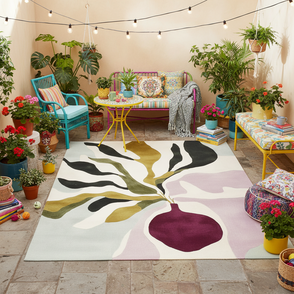 Soft Botanical Riot Hand Tufted Rug