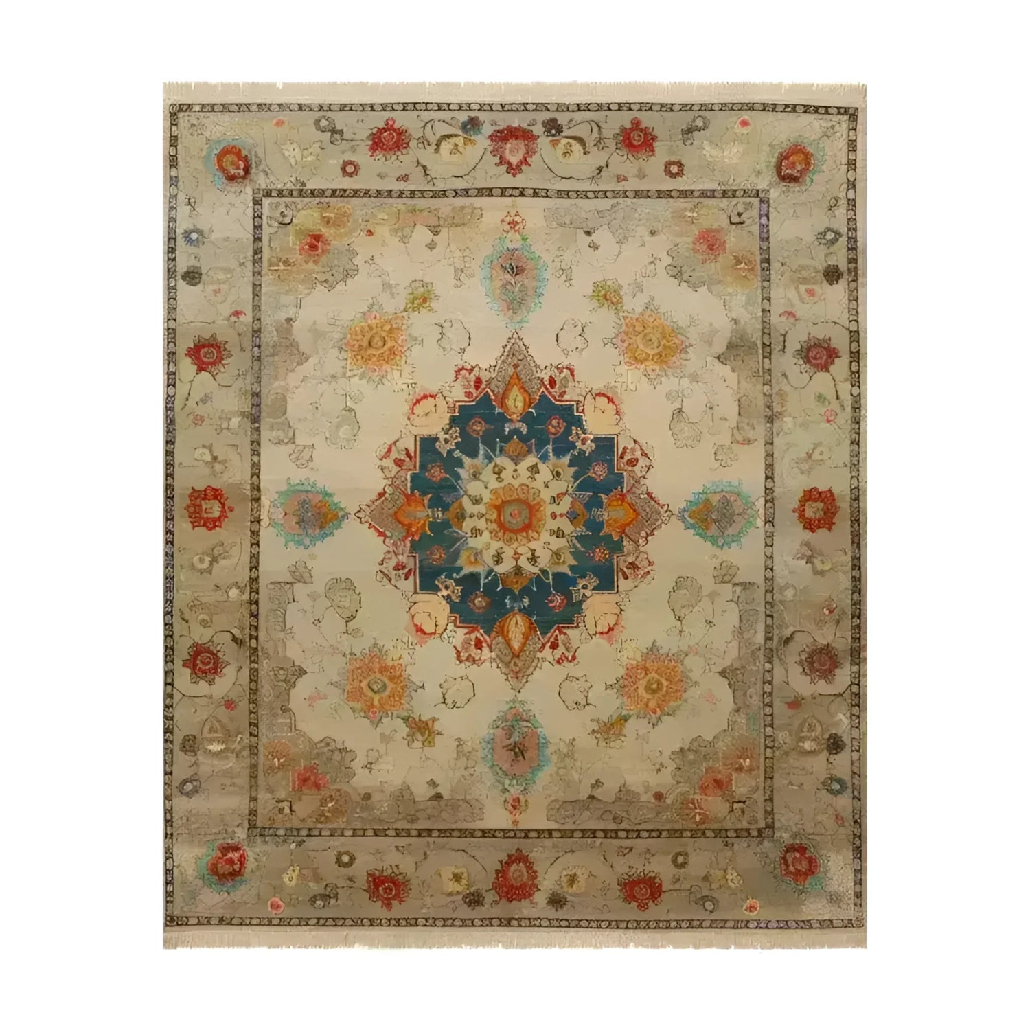 Soft Floral Harmony Hand Knotted Area Rug