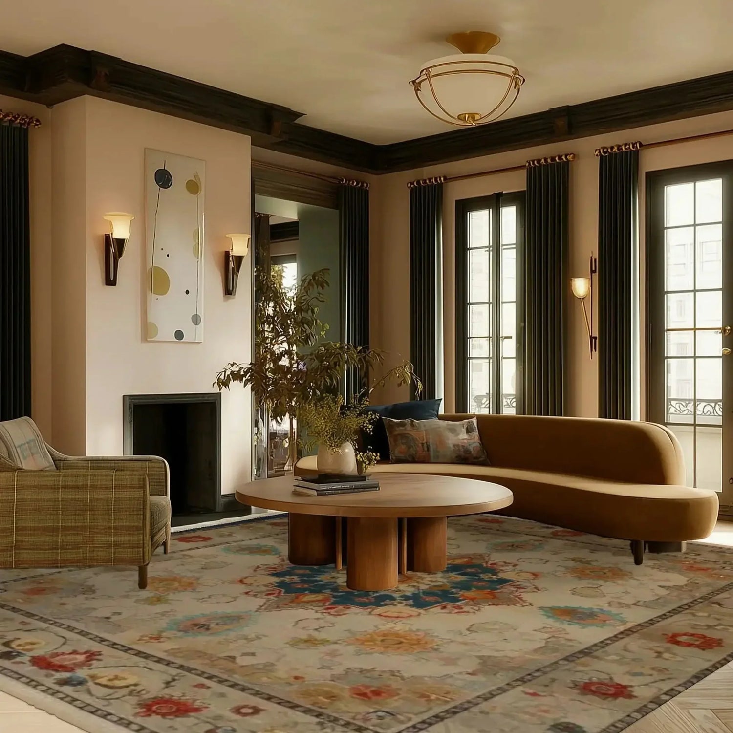 Soft Floral Harmony Hand Knotted Area Rug