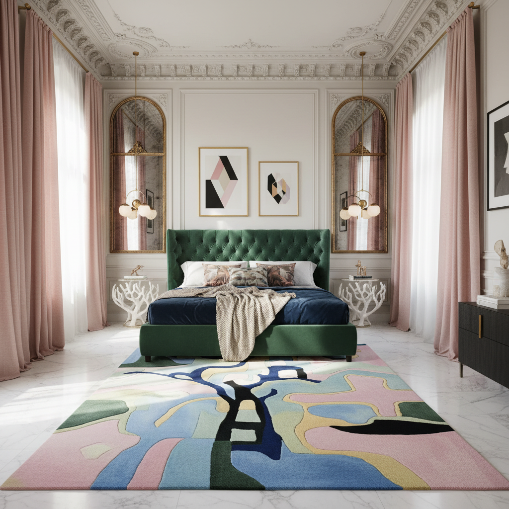 Soft Form Abstraction Hand Tufted Rug