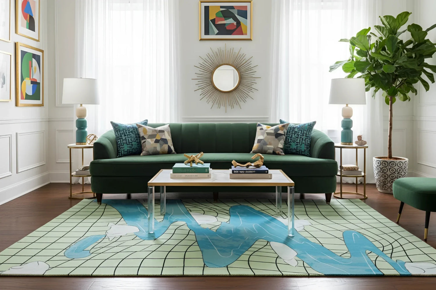 Space Time River Flow Hand Tufted Wool Rug