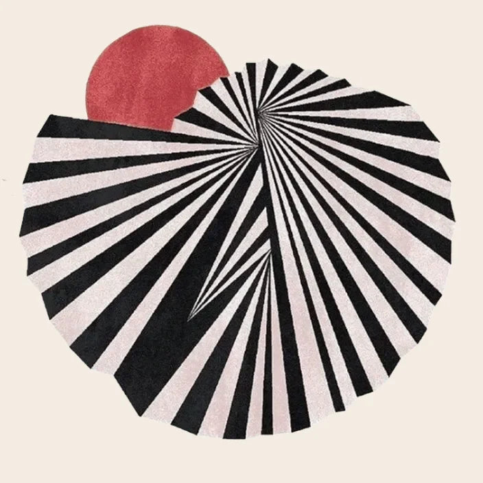 Step onto the Red Sun Hand Tufted Wool Rug