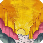 Sunburst Horizon Hand Tufted Round Rug
