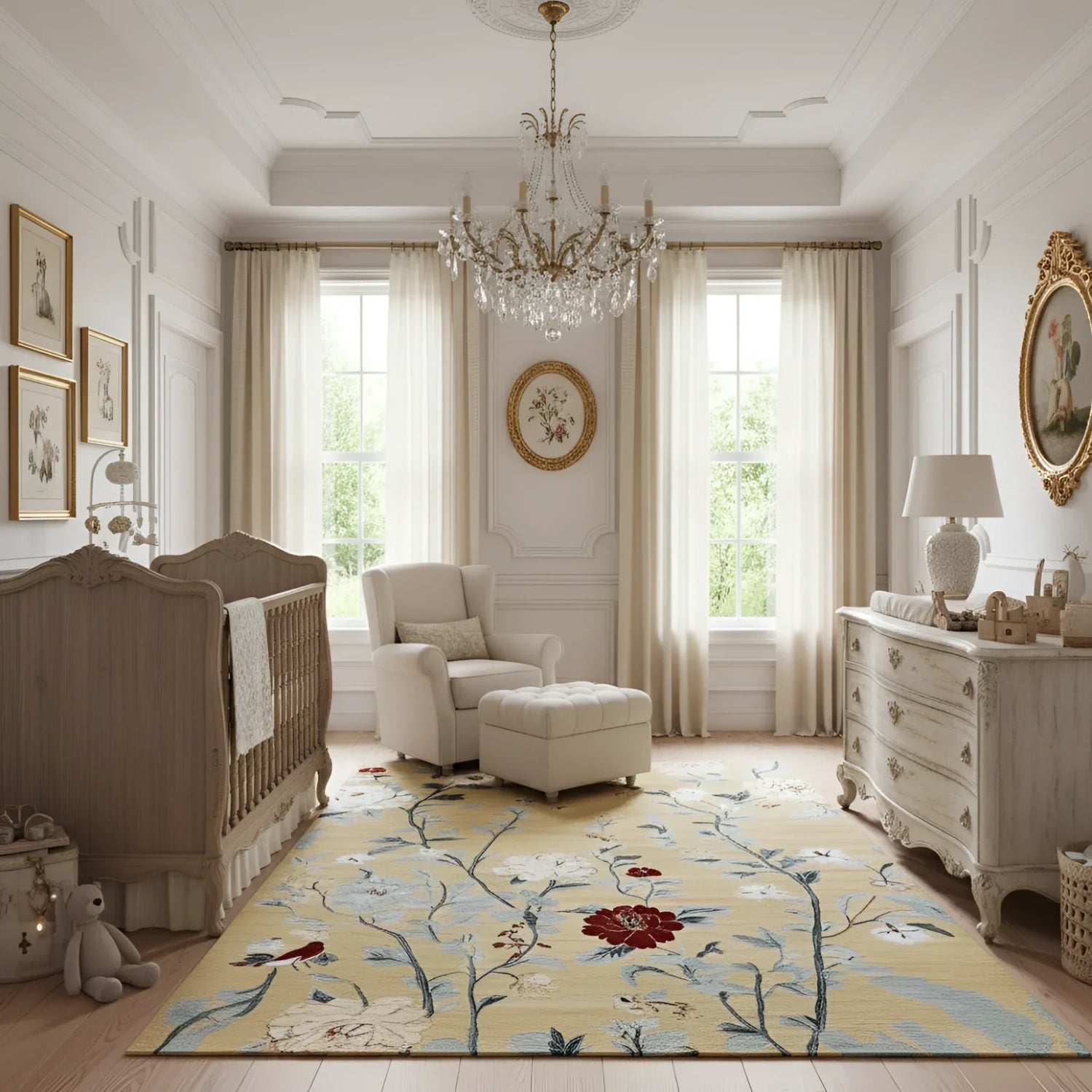 Sunlit Blossom Whispers Hand Tufted Rug