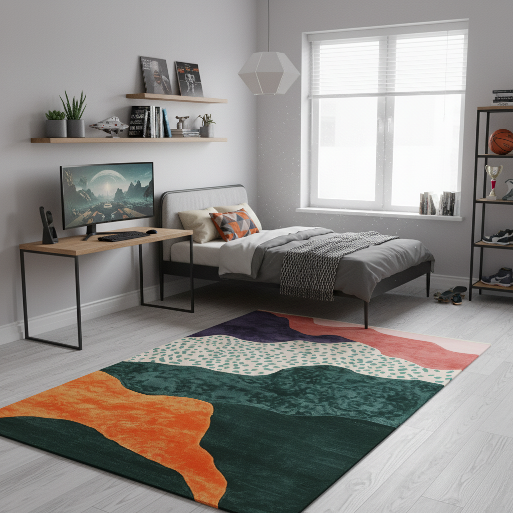 Sunset Cascade Realm Hand Tufted Wool Rug