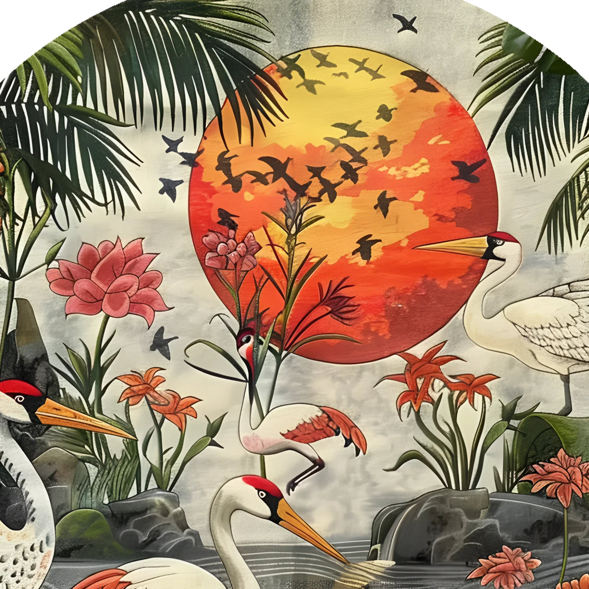 Sunset Paradise Bliss Hand Tufted Round Rug