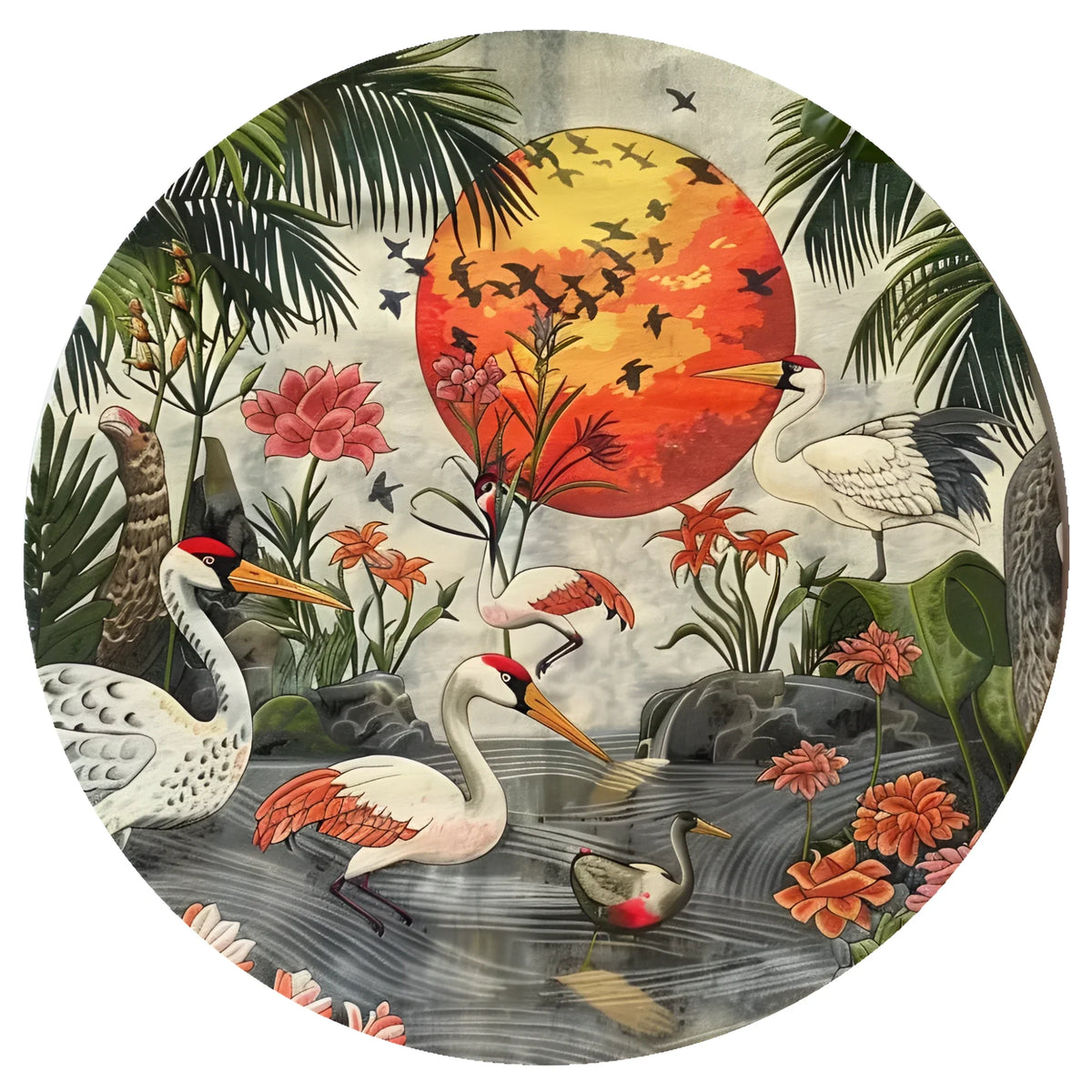 Sunset Paradise Bliss Hand Tufted Round Rug