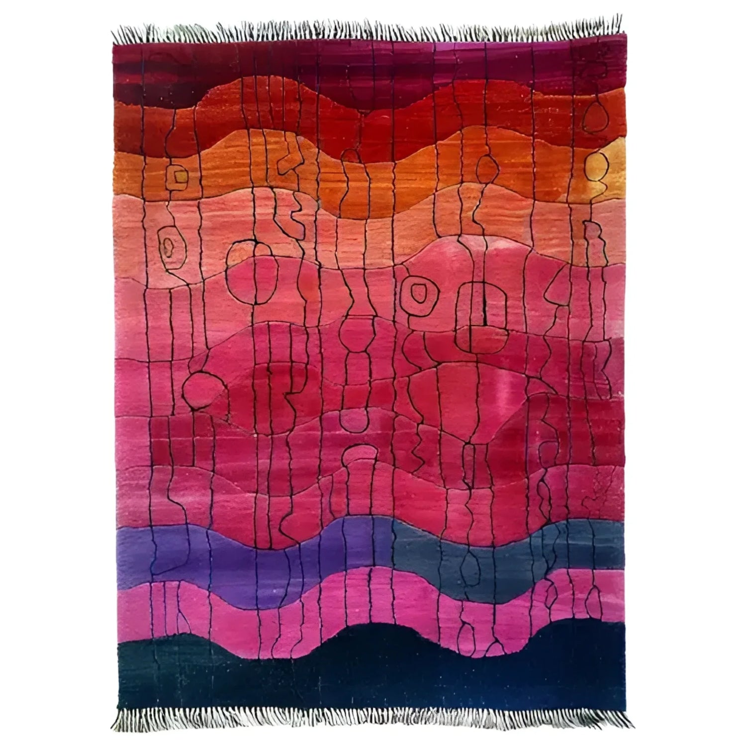 Sunset Reverie Viscose Hand Knotted Wool Rug