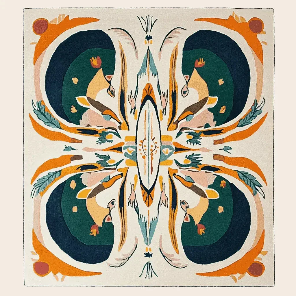 Symmetry Spirit Bloom Hand Tufted Rug - rug