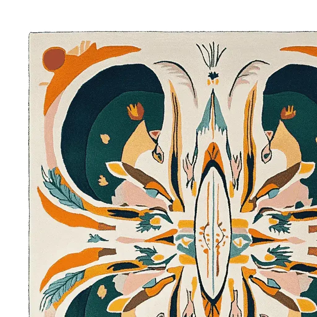 Symmetry Spirit Bloom Hand Tufted Rug 5 - 1001 Knots