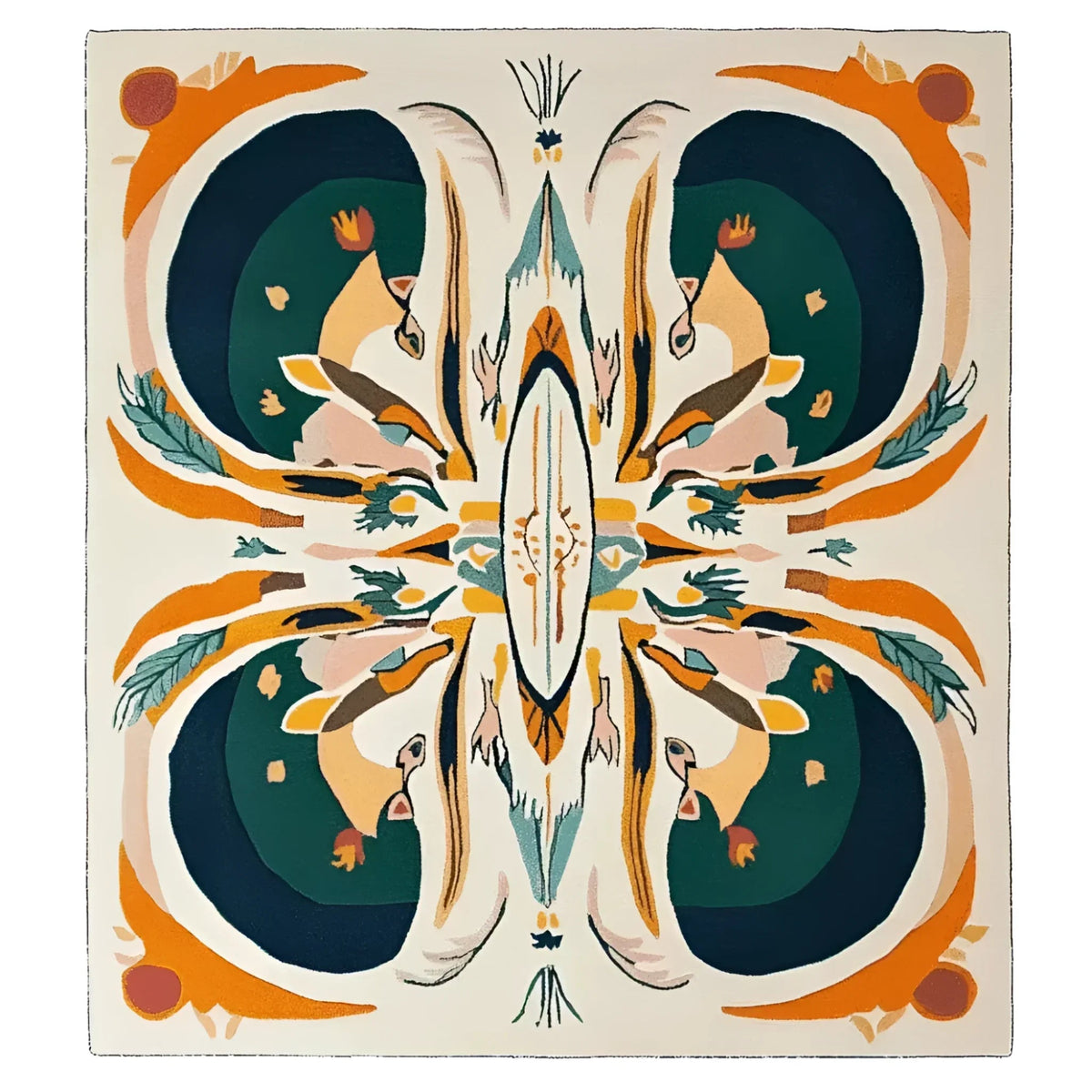 Symmetry Spirit Bloom Hand Tufted Rug 7 - 1001 Knots