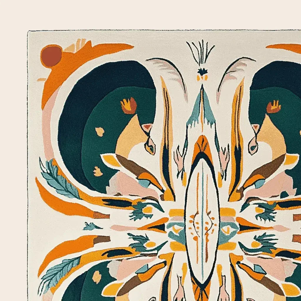 Symmetry Spirit Bloom Hand Tufted Rug - rug
