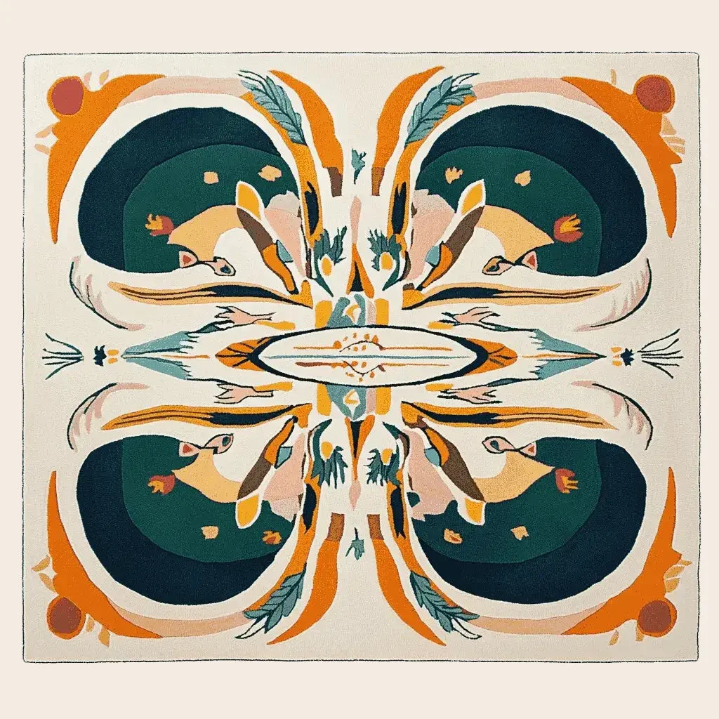 Symmetry Spirit Bloom Hand Tufted Rug - rug