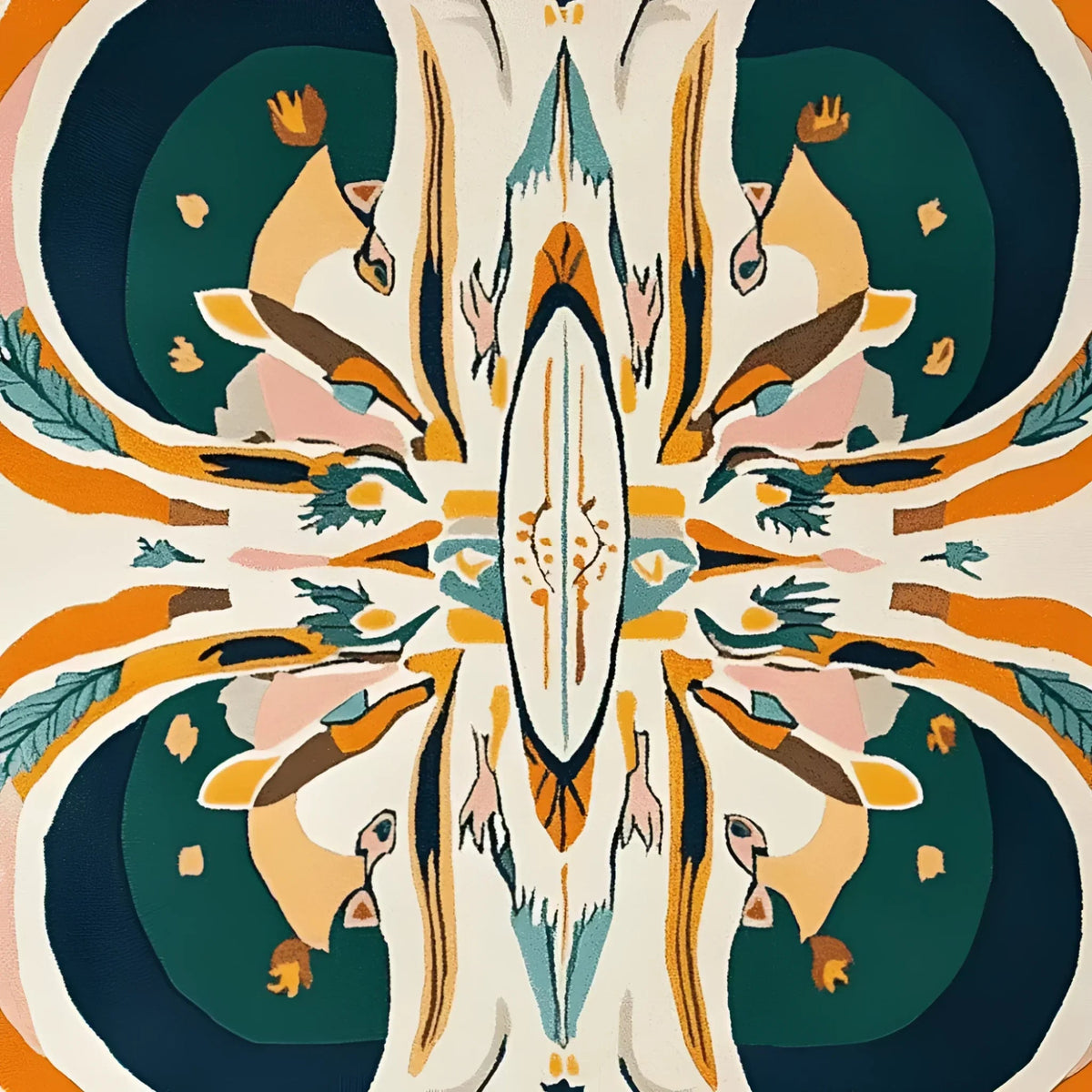 Symmetry Spirit Bloom Hand Tufted Rug 12 - 1001 Knots