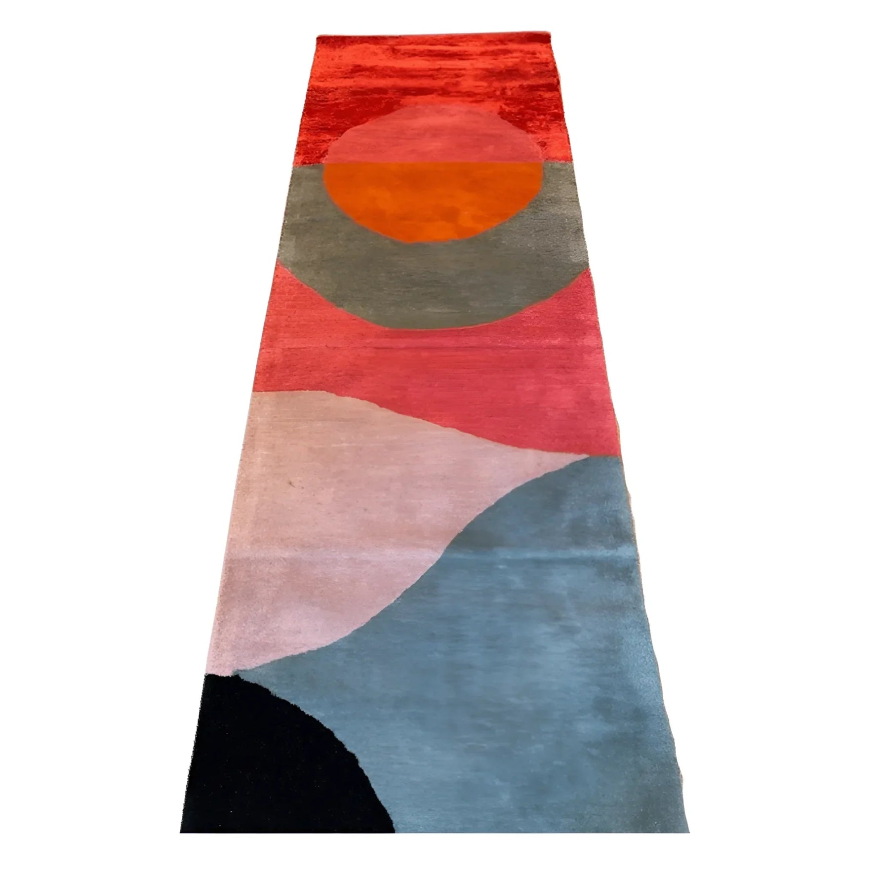 Textured Abstract Art Hand Tufted Wool Rug Runner 2.5 x 8 ft 2 - 1001 Knots