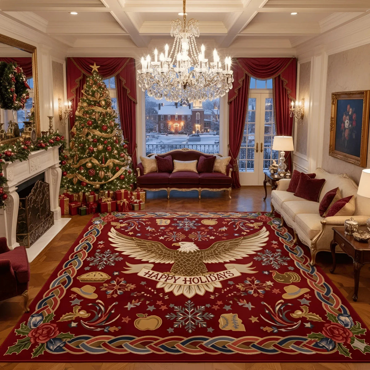The Heritage Holiday Square Hand Tufted Wool Rug 3 - 1001 Knots