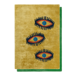 Three Evil Eyes Viscose Hand Tufted Wool Rug
