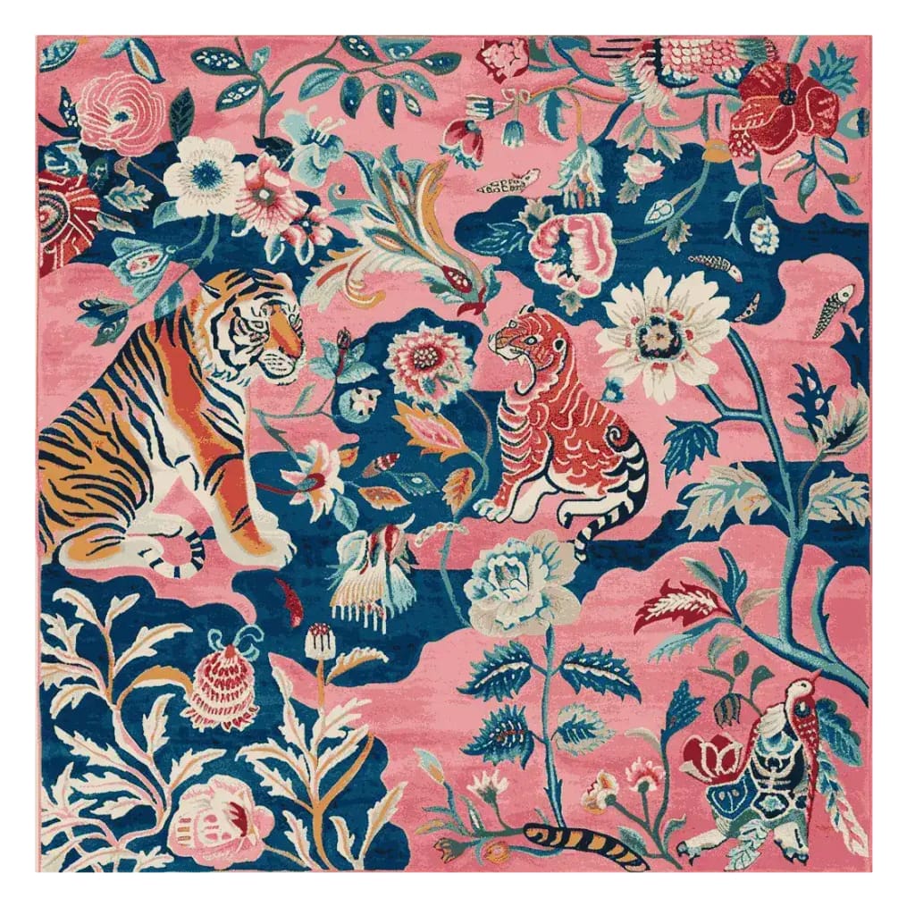 Tigers in Bloom Hand Tufted Rug