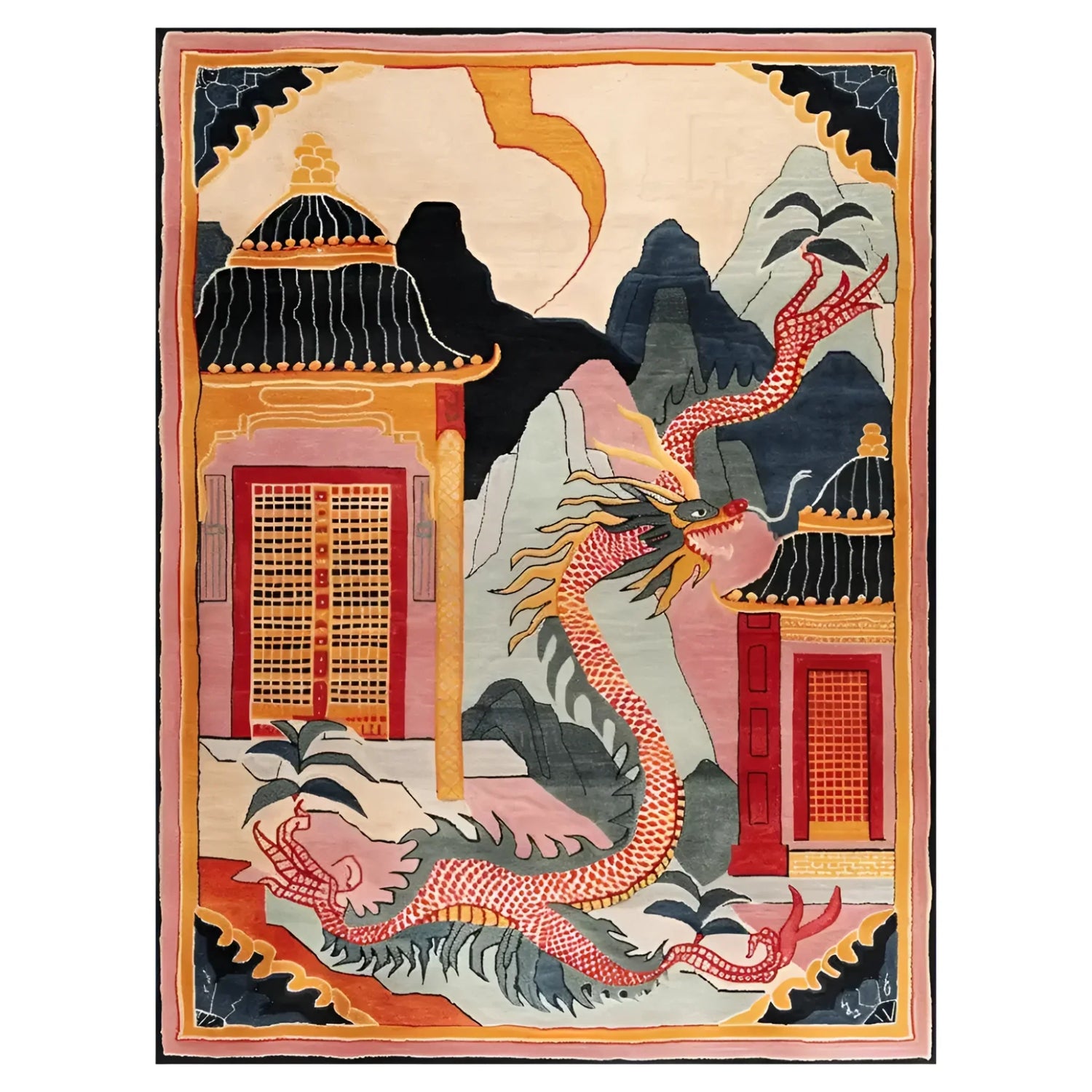 Twilight Dragon  Citadel Hand Tufted Wool Rug