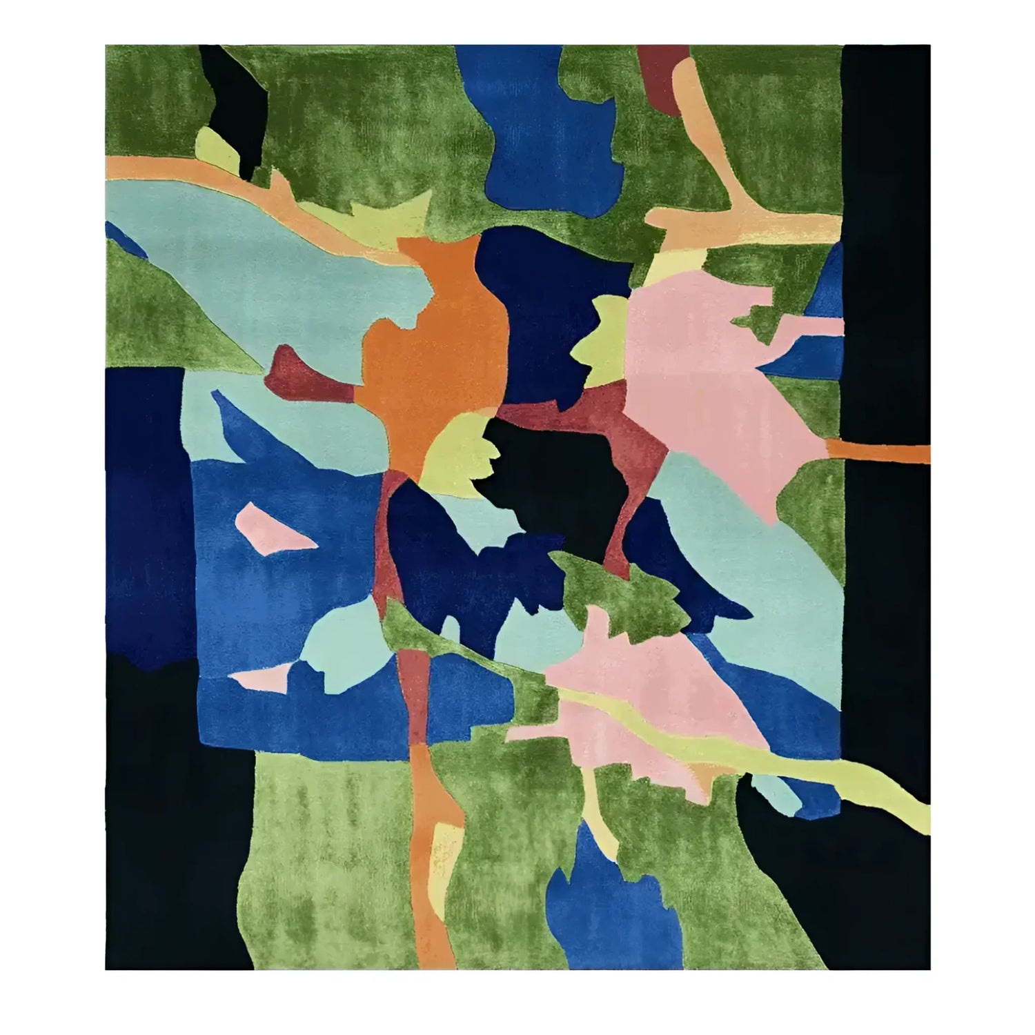 Verdant Terrain Collage Hand Tufted Rug