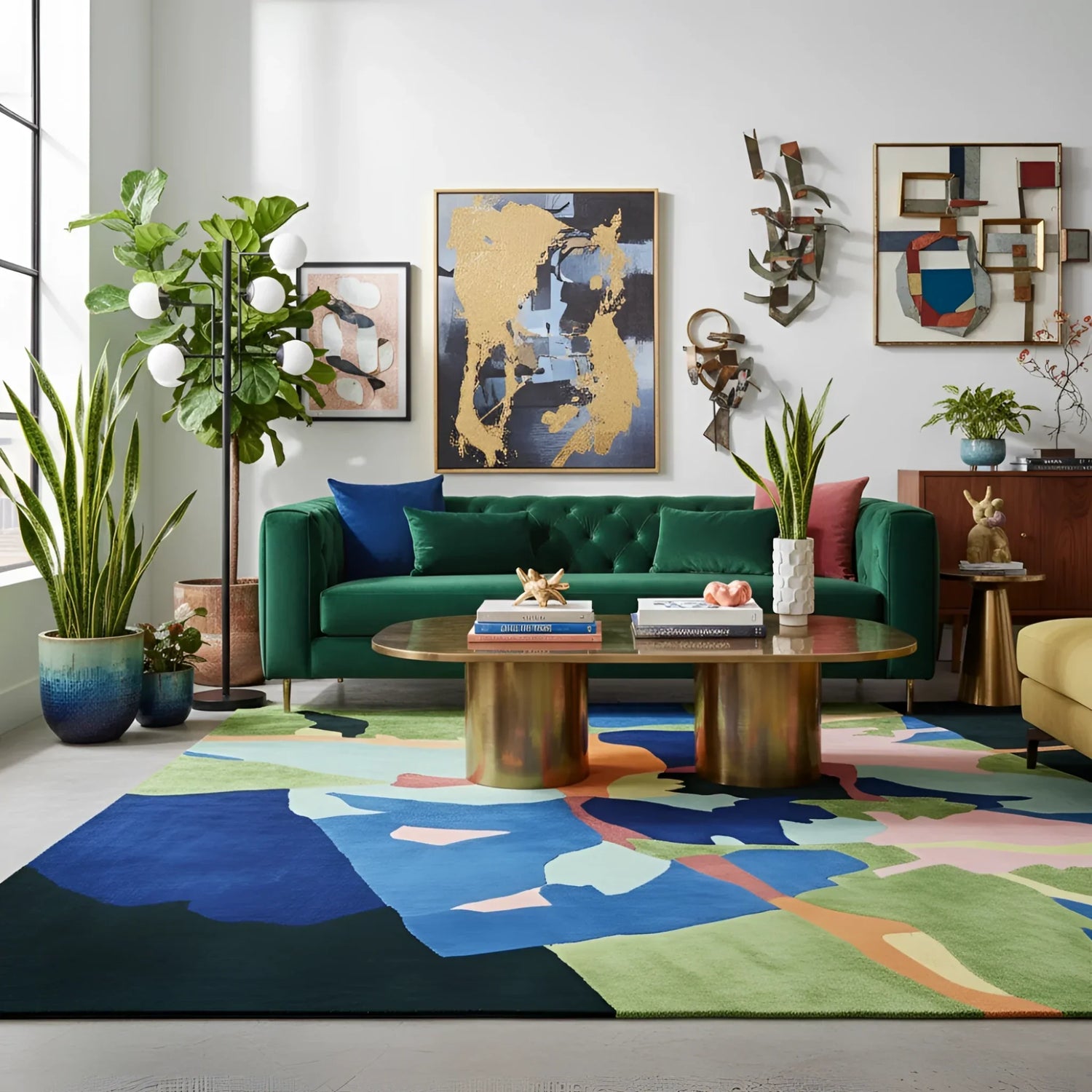 Verdant Terrain Collage Hand Tufted Rug