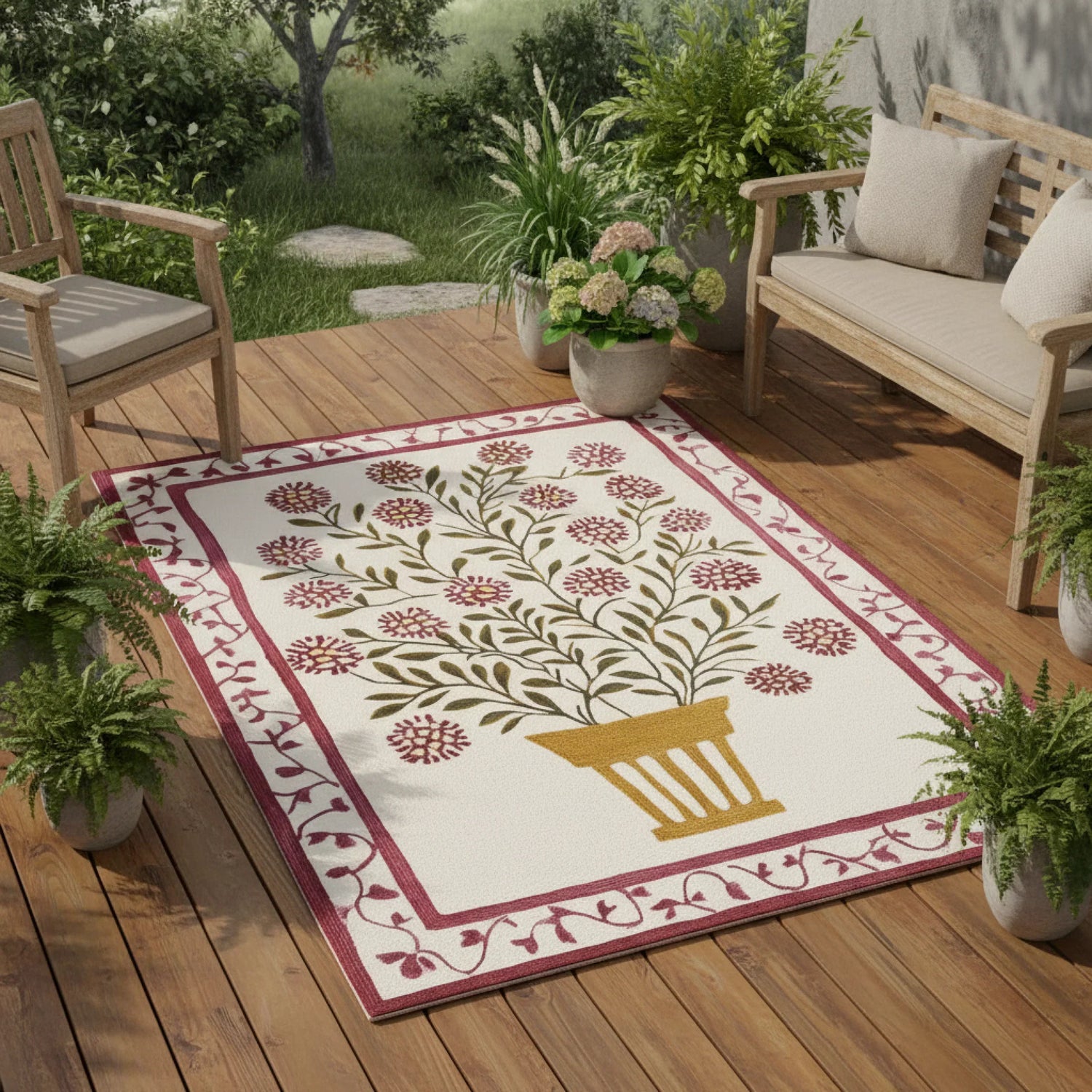 Vibrant Bloom Cascade Hand Tufted Wool Rug