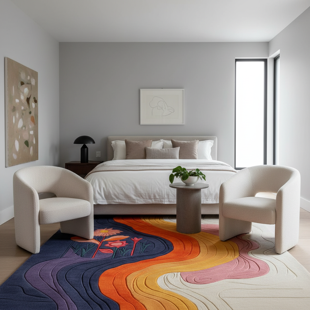 Vibrant Currents Hand Tufted Wool Rug
